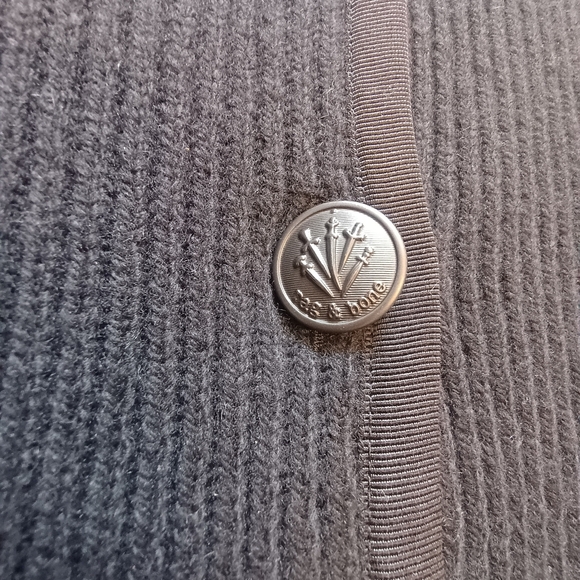 Rag & Bone Nancy Black Ribbed Cardigan Merino Wool Blend - Picture 9 of 11